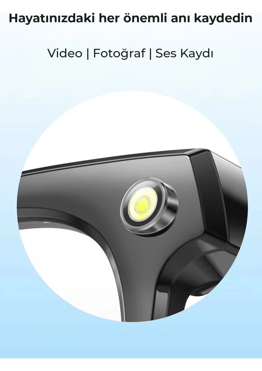 Robo R1 PRO Akıllı Gözlük Kameralı Yapay zeka,Müzik dinleme,telefon ile konuşma bluetooth